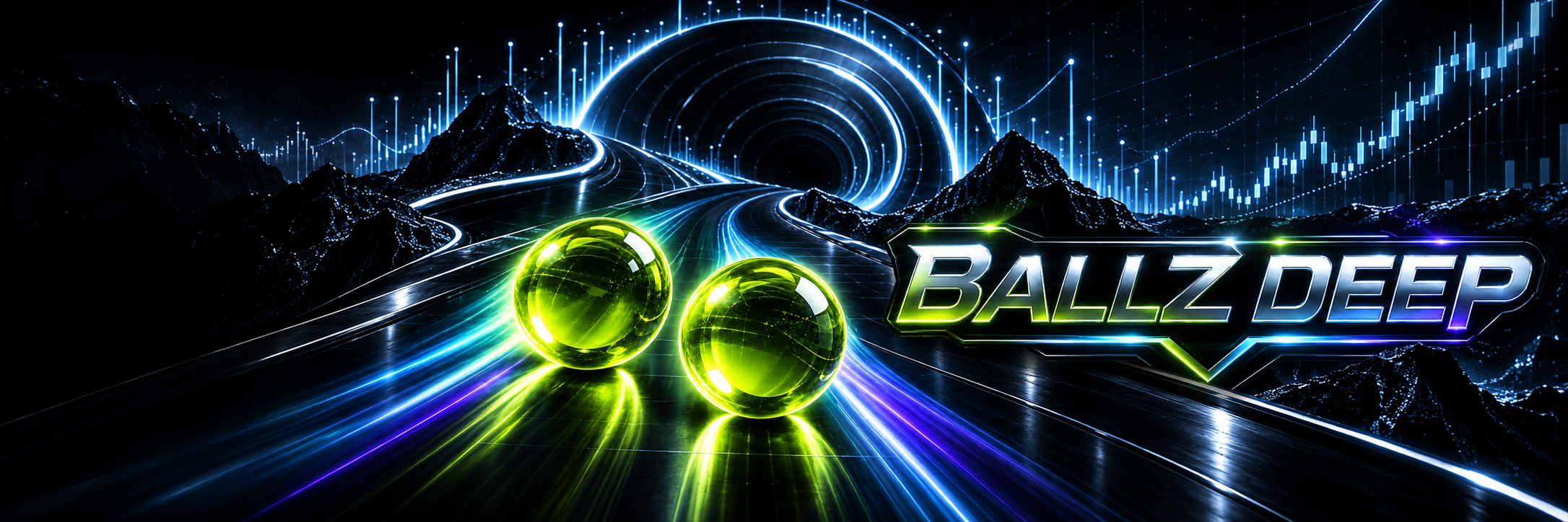 BALLZ DEEP — two lime runners on a neon track